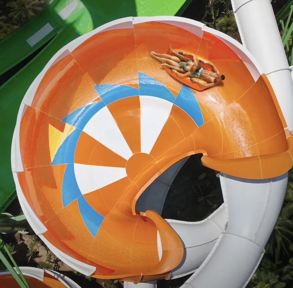 Riders on a water slide at Waterbom Bali